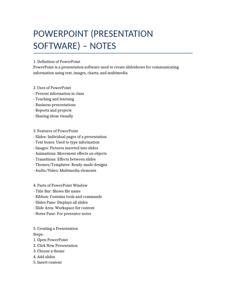 PowerPoint Notes Grade9 | PDF