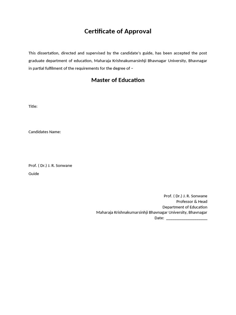 Certificate of Approval | PDF