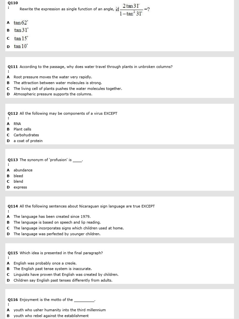 Srmjeee Model Question (English and Aptitude) | PDF | Linguistics