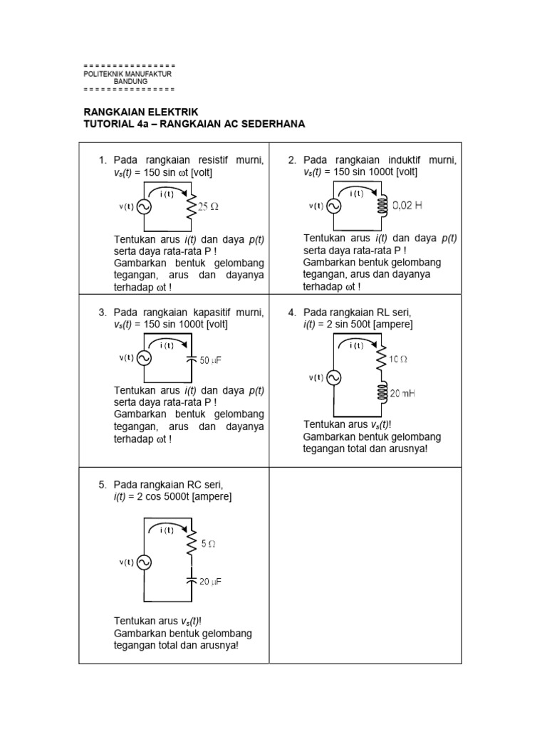 4a Rangkaian AC Sederhana | PDF