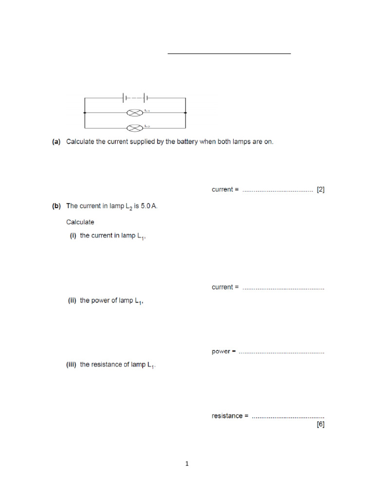 Series and Parallel Circuits QP | PDF