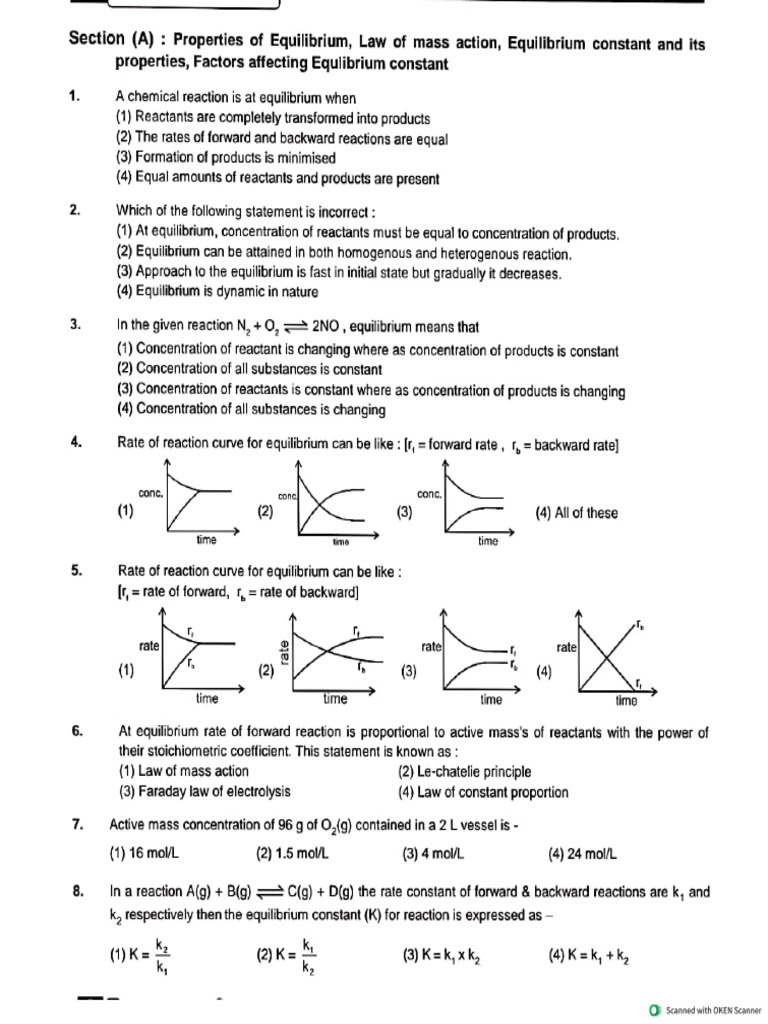 Chemical Equilibrium #Resonance Questions | PDF