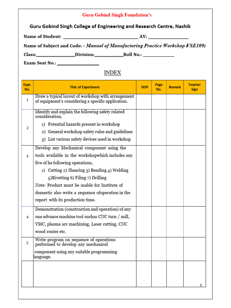 MPW Manual All Expt | PDF | Machining | Mechanical Engineering