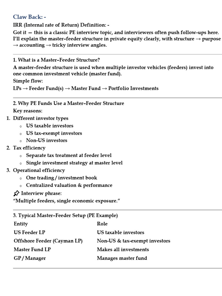 1.11 Master & Feeder Structure | PDF | Fair Value | Income Statement