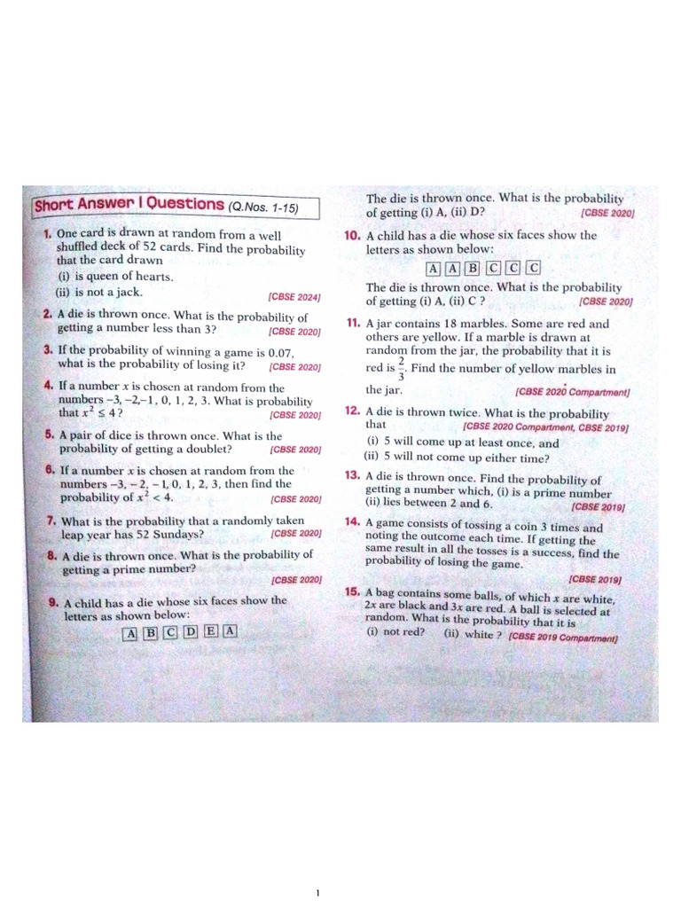 Probability PYQs | PDF