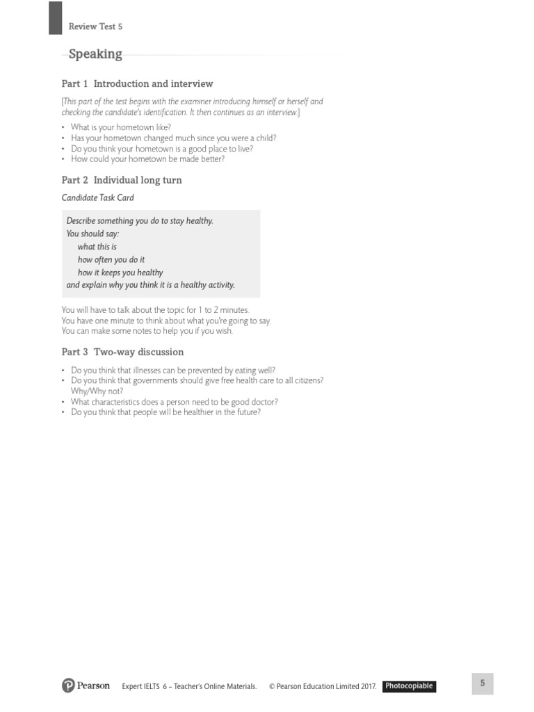 Speaking: Part 1 Introduction and Interview | PDF