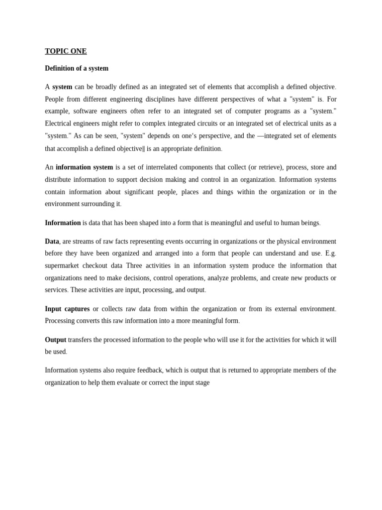 Cit 3305 Edmis Topic One Introduction To Edmis | PDF | System | Information