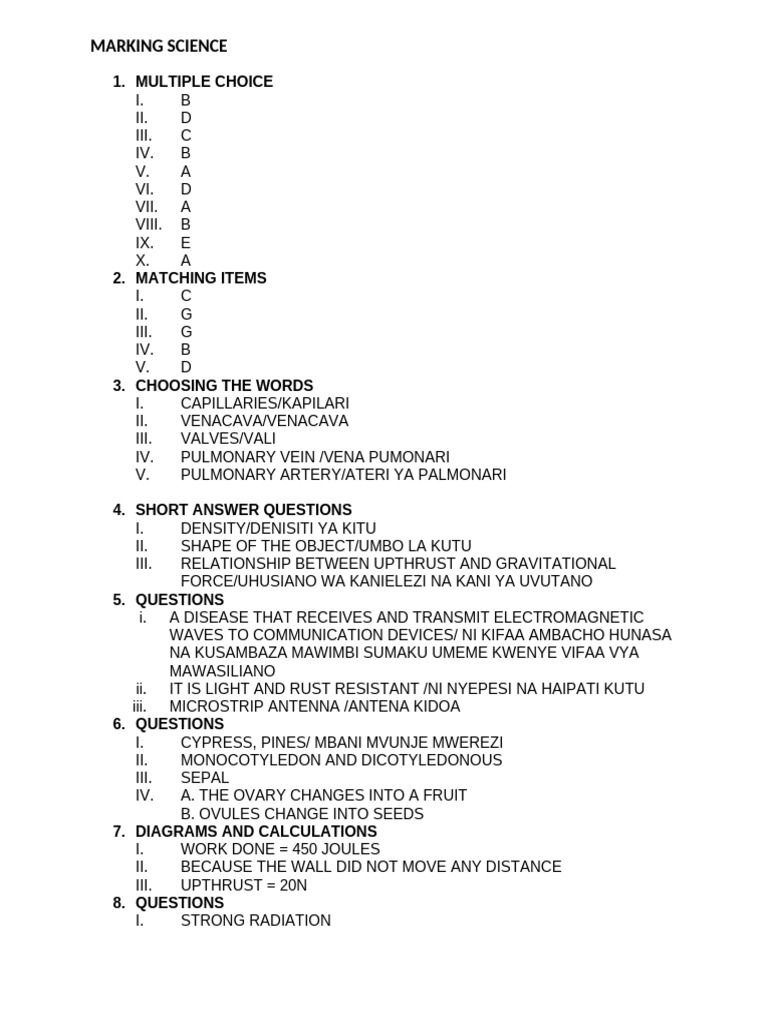 Marking Science 2 | PDF