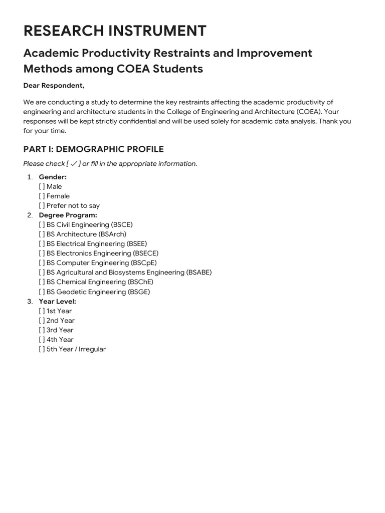 Research Instrument | PDF | Engineering | Learning