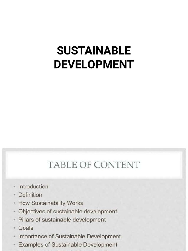 Sustainable Development | PDF