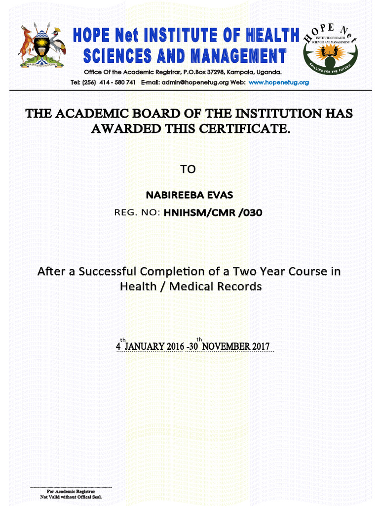 Final Certificate Template | PDF