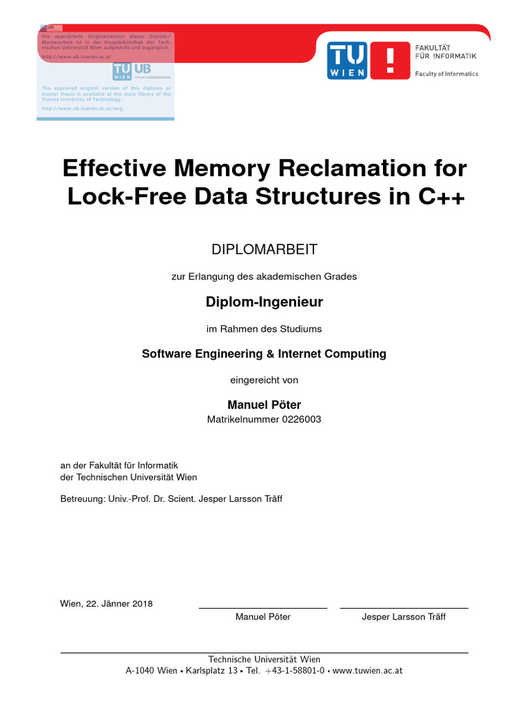 Effective Memory Reclamation For Lock-Free Data Structures in C++ | PDF