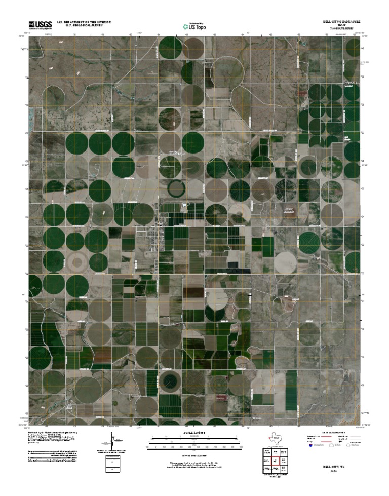 Topographic Map of Dell City | PDF | Teaching Methods & Materials
