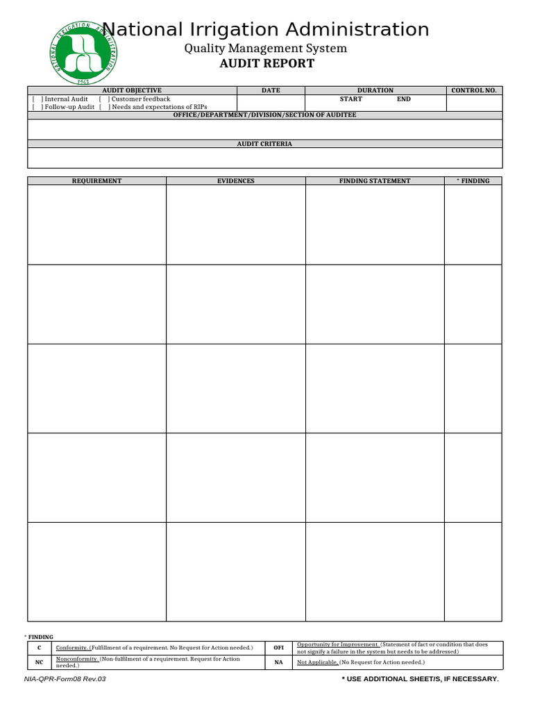 Audit Report Additional Sheets | PDF | Auditor's Report | Audit