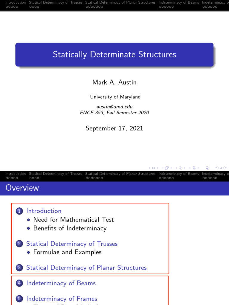Analysis Statical Determinacy | PDF | Truss | Indeterminacy (Philosophy)