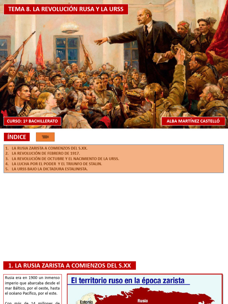 Tema 8. La Revolución Rusa y La Urss | PDF | Vladimir Lenin | Bolcheviques
