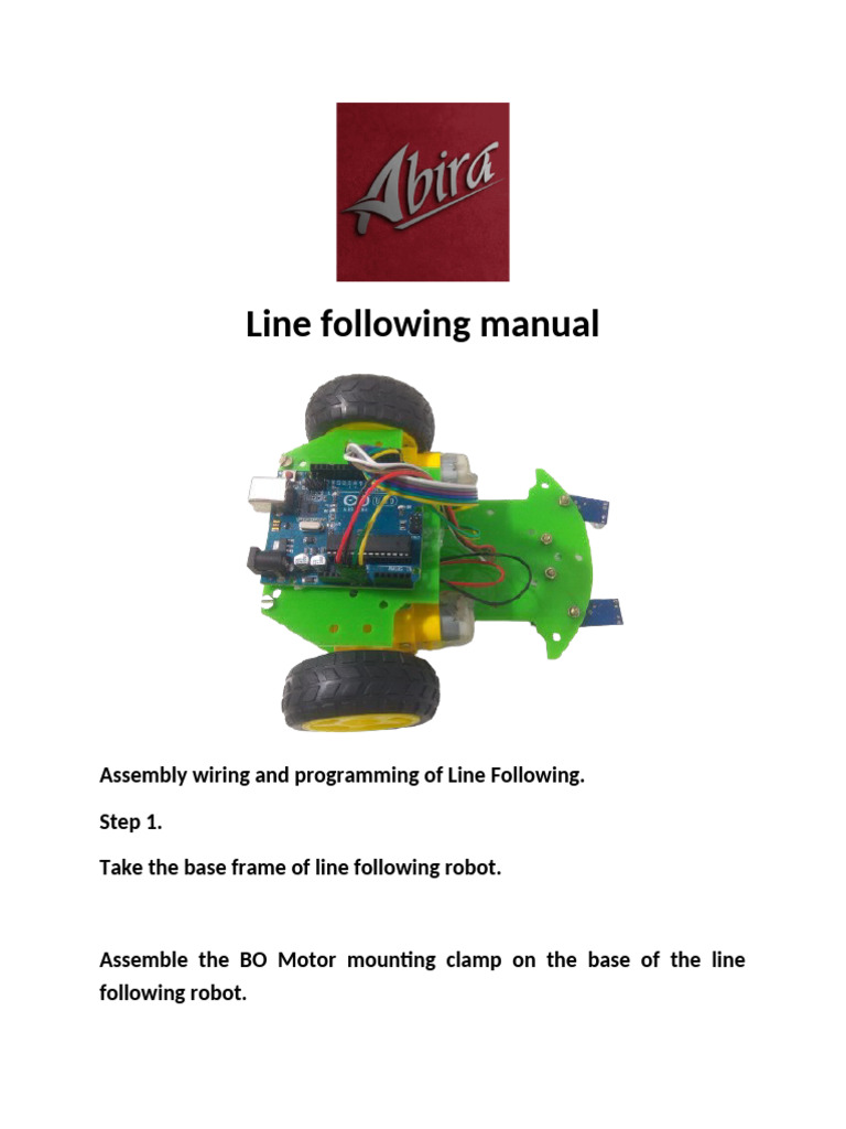 Line Following Manual (1) | PDF | Arduino | Computer Engineering