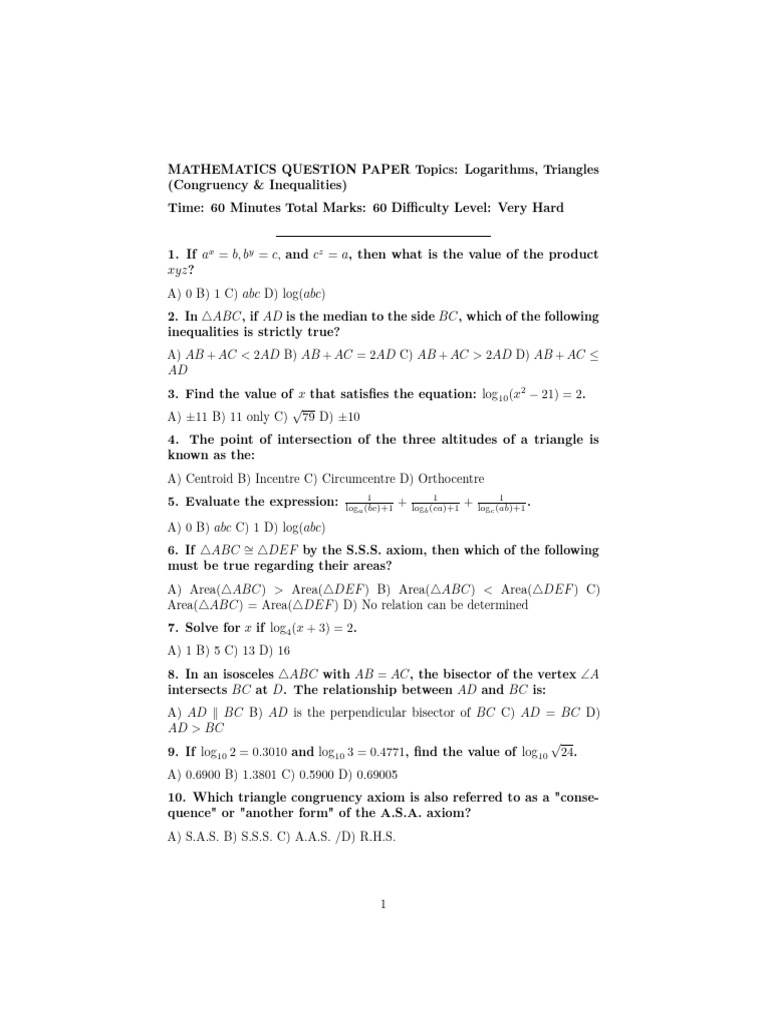 Nansha Paper 09-03-2026 | PDF | Triangle | Elementary Mathematics