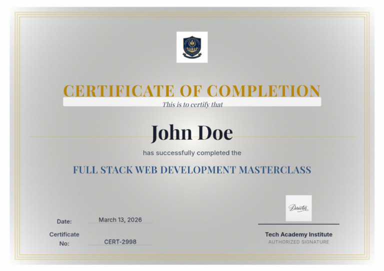 Certificate John Doe | PDF
