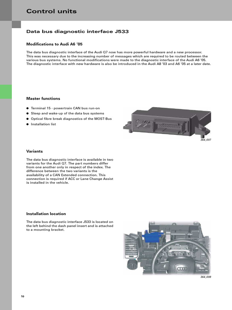 SSPaudi q7 Data Bus Diagnostic Interface J533 | PDF | Audi | Motor Vehicle