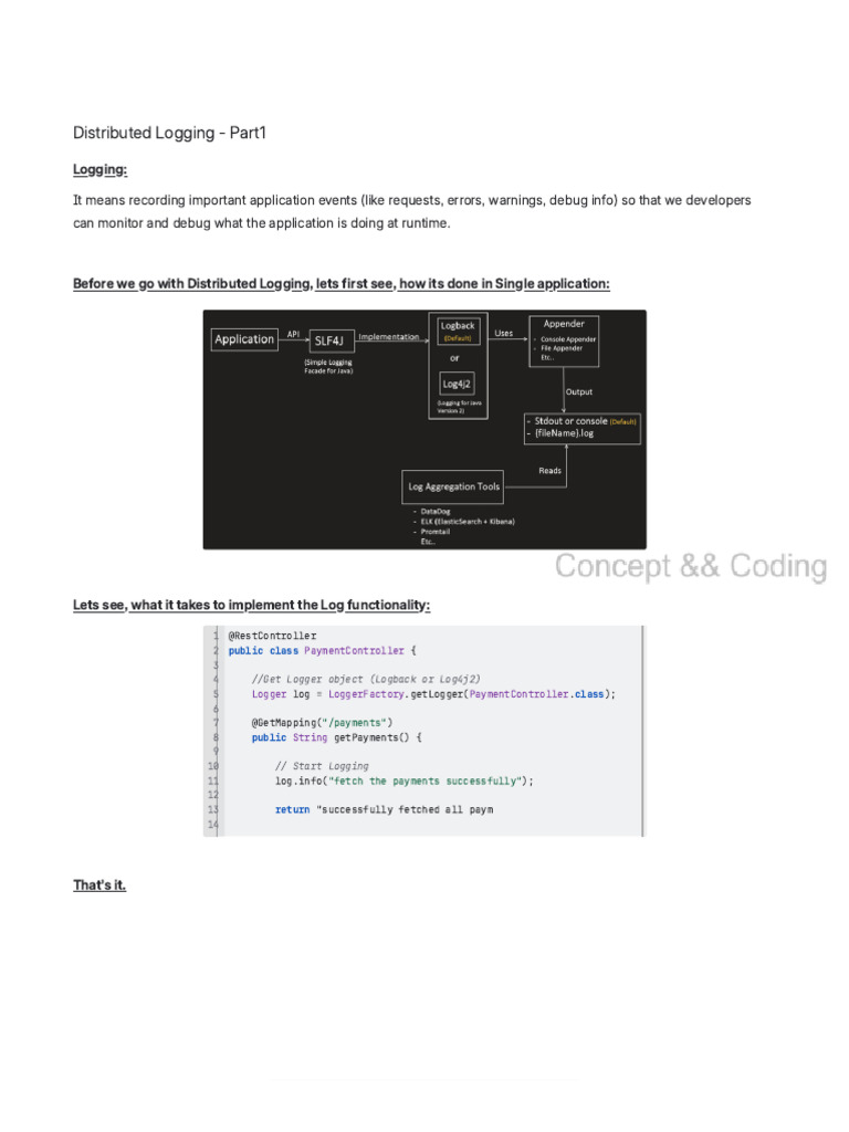 Distributed Logging Part 1 | PDF | Library (Computing) | Logging