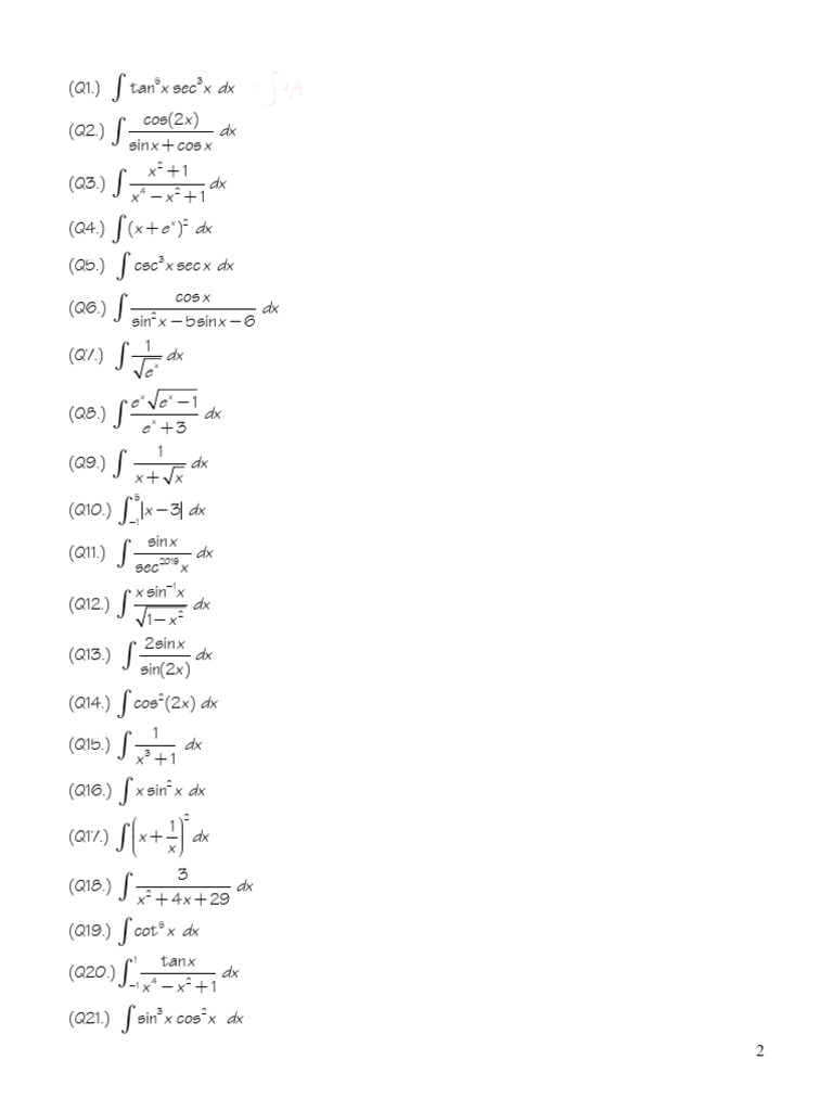100 Tane Integral | PDF