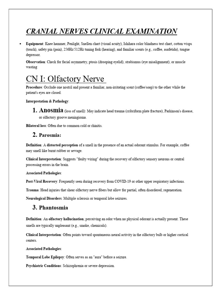 Cranial Nerves Examination | PDF | Ear | Human Head And Neck