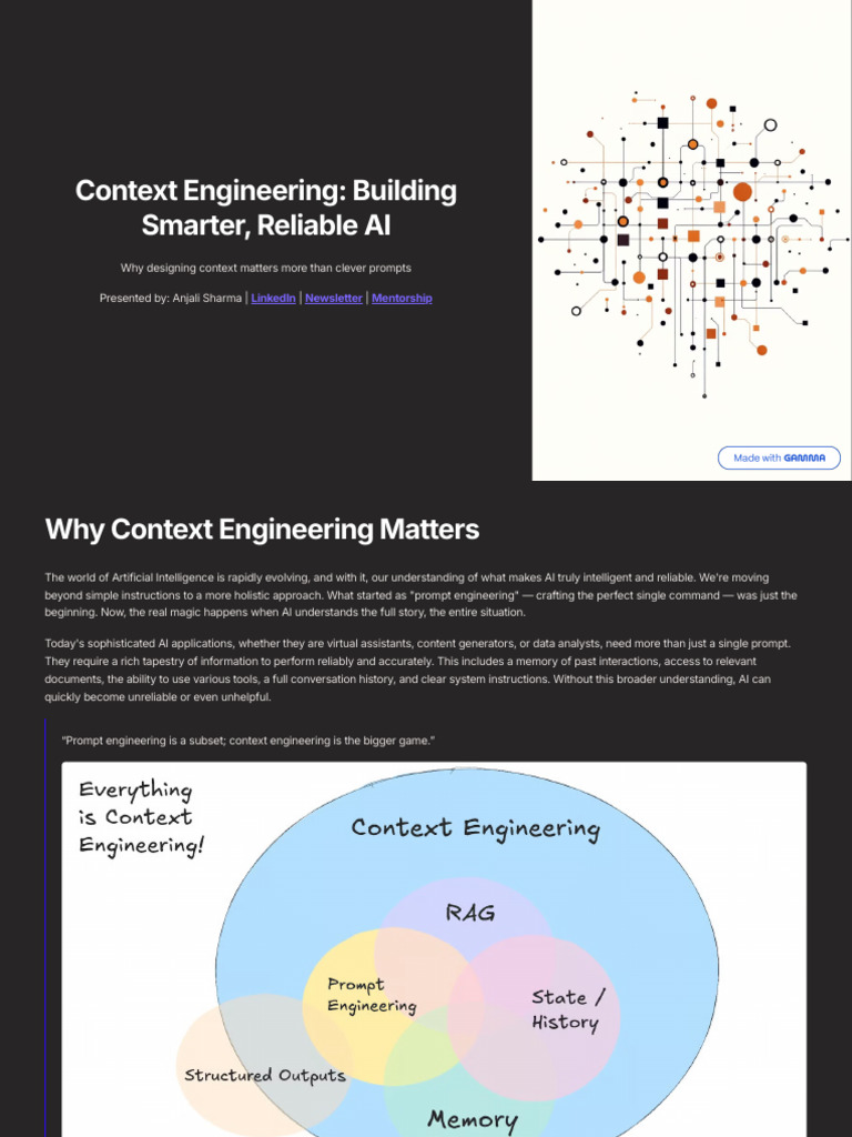 Context Engineering Building Smarter Reliable AI | PDF | Artificial ...