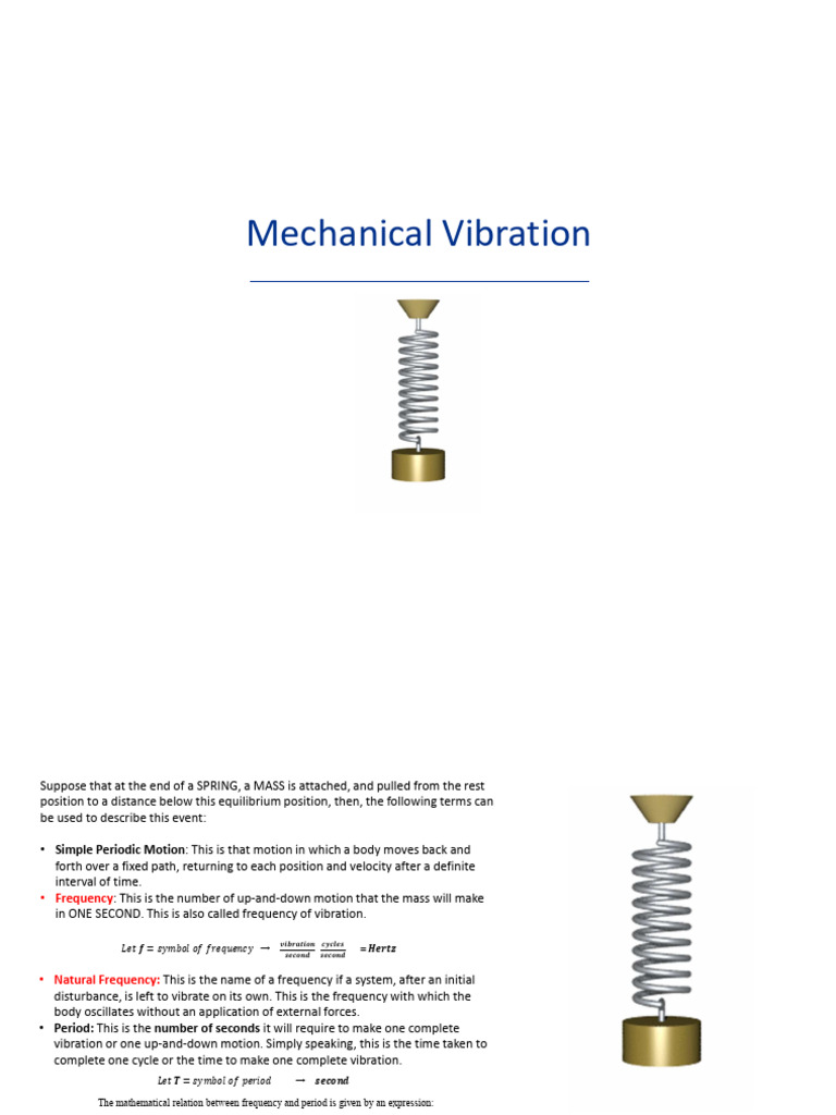 Mechanical Vibration Organized | PDF | Oscillation | Force