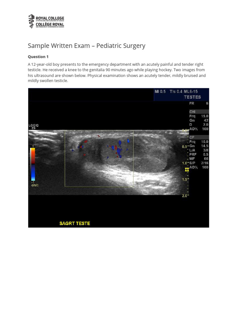 Pediatric Surgery Saq Sample e | PDF | Medical Specialties | Clinical ...