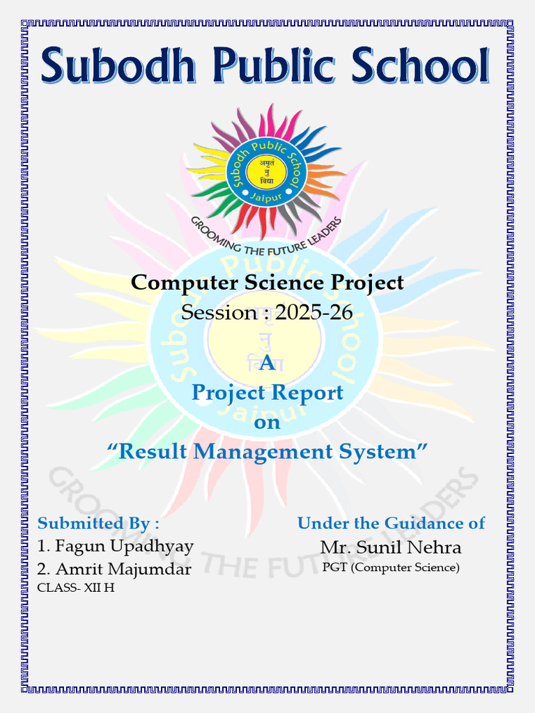 Computer Science Project - Initial Pages | PDF | Databases | My Sql