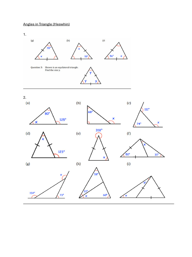 Angles in Triangle | PDF