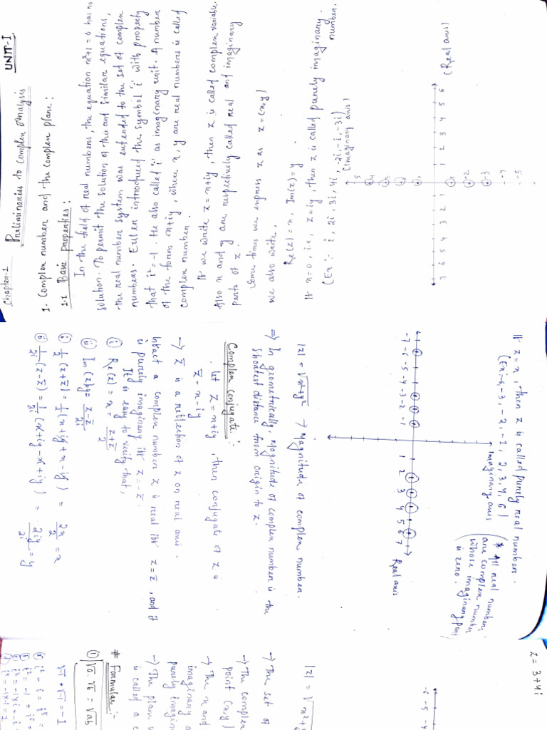 Complex Analysis Unit 1 | PDF
