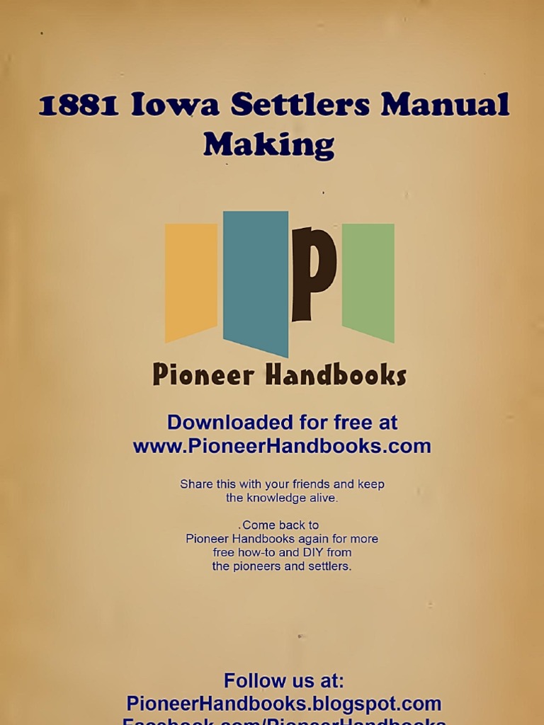 1881 Iowa Settlers Manual Making PDF Ink Mortar (Masonry)