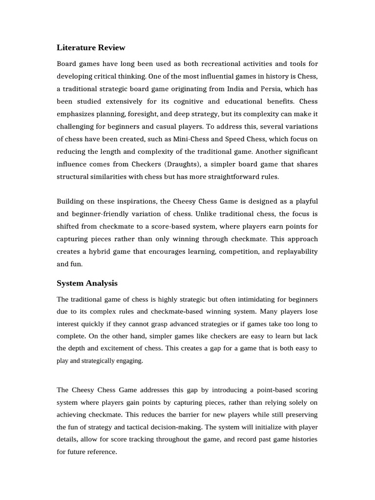 Cheesy Chess Document v2 | PDF | Chess | System