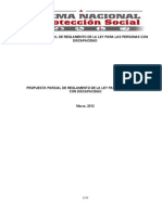 Propuesta Parcial de Reglamento de La Ley para Las Personas Con Discapacidad