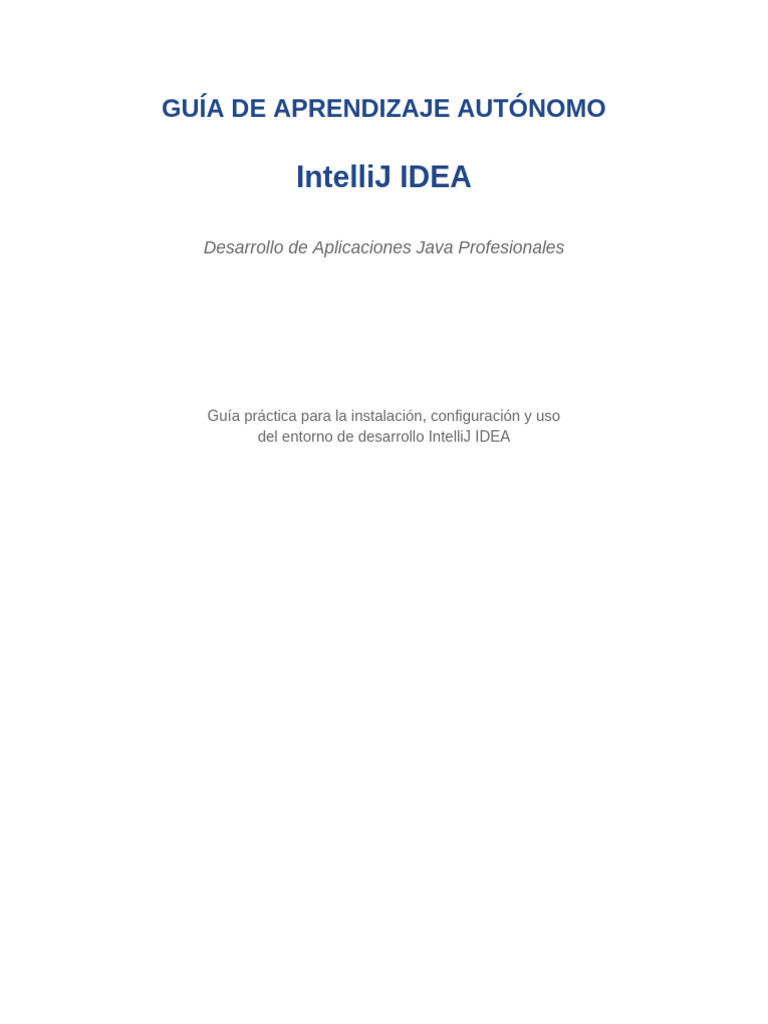 Guia Aprendizaje IntelliJ IDEA | PDF | Java (lenguaje de programación ...