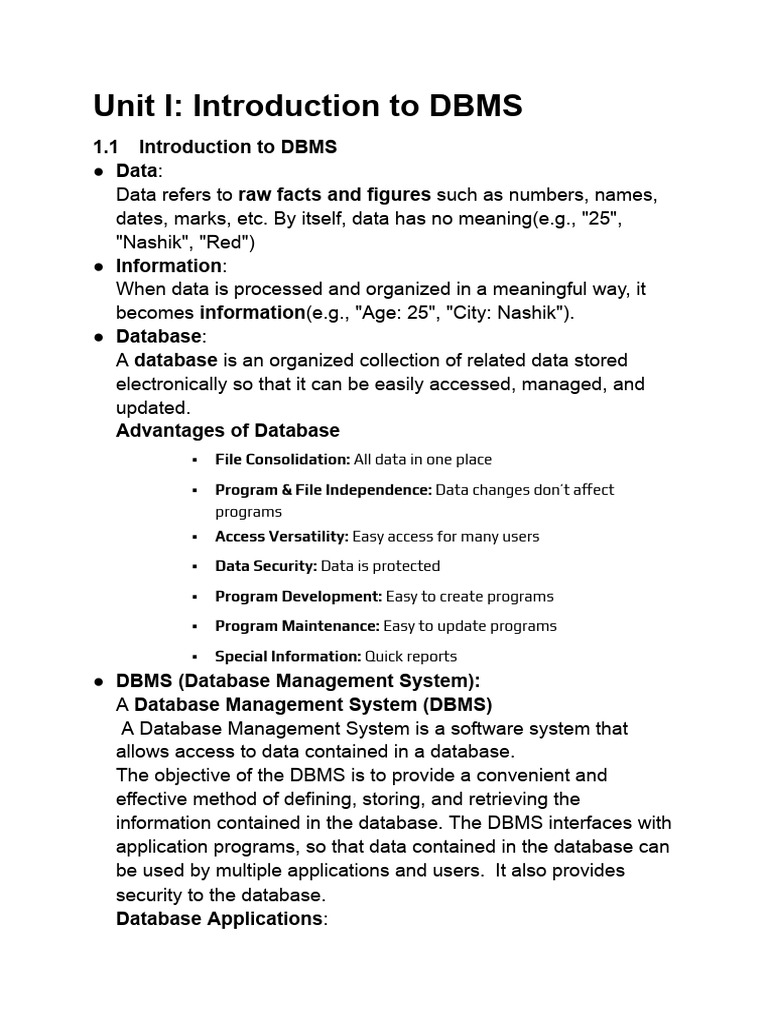 Unit I | PDF | Databases | Relational Model