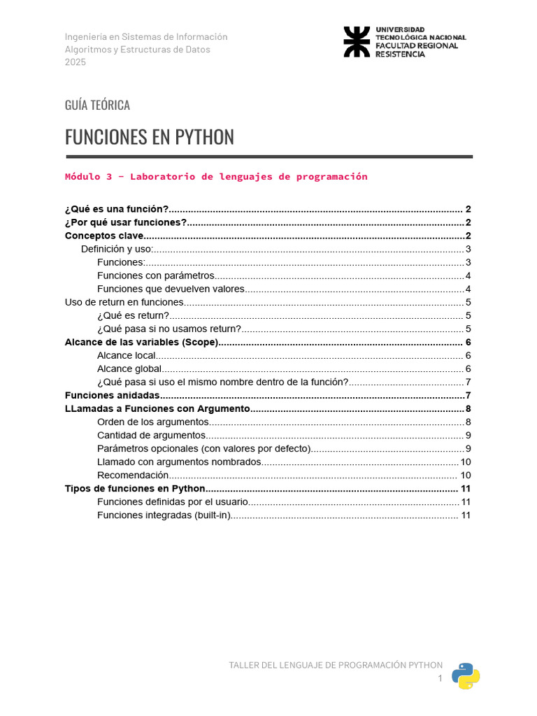 ? Guía Teórica - Funciones | PDF | Python (lenguaje de programación ...