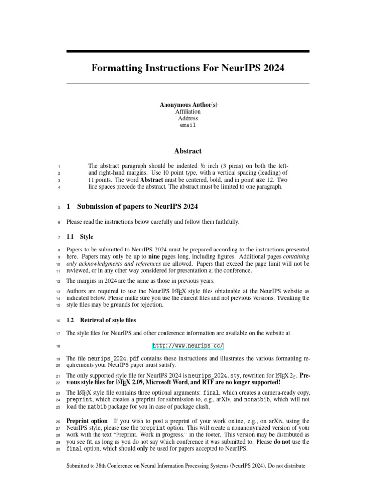 Neurips 2024 | PDF | Standard Error | Institutional Review Board