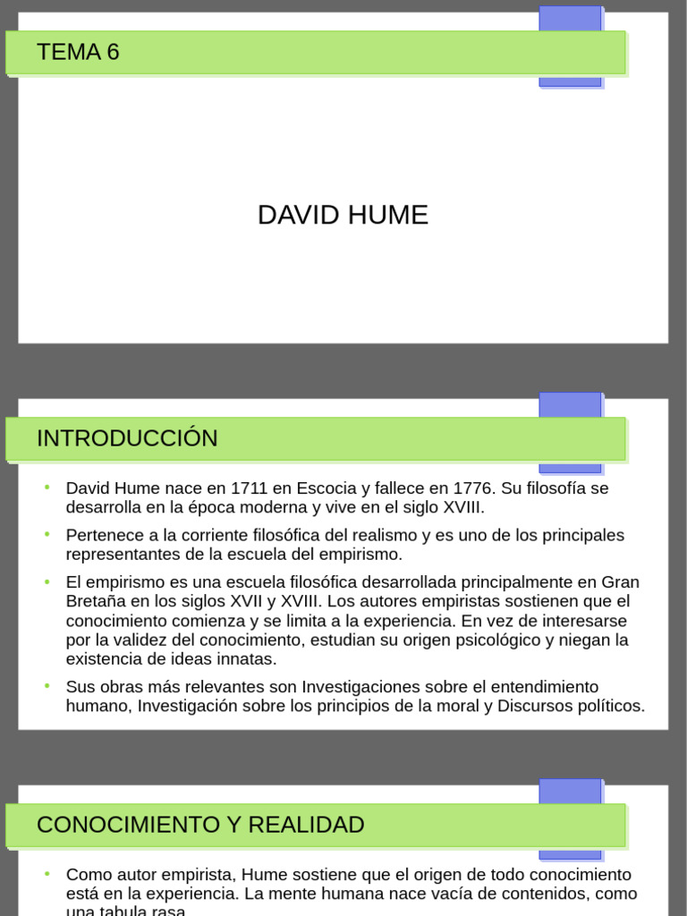 Hume Tema 6 Presentacion Completa | PDF | David Hume | Causalidad