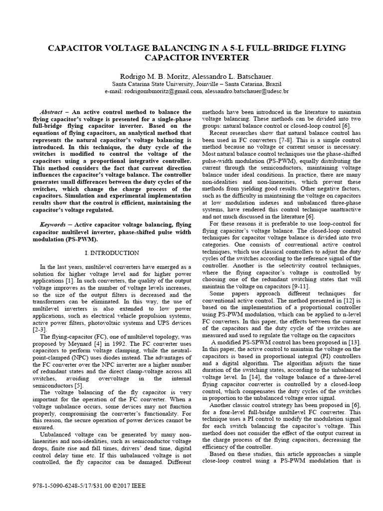 Capacitor Voltage Balancing in A 5-l Full-Bridge | PDF | Power Inverter ...