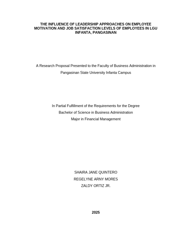 The Influence of Leadership Approaches On Employee Motivation and Job ...