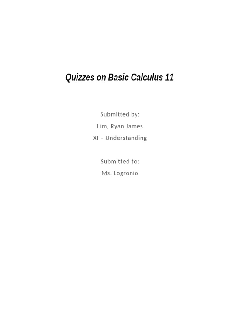 Bas Cal Quizzes | PDF