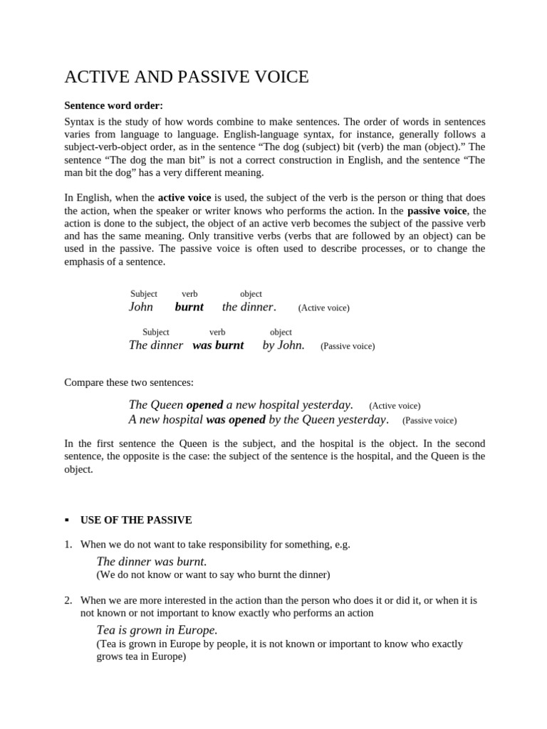 Course Language - English - Active and Passive Voice - 002 | PDF