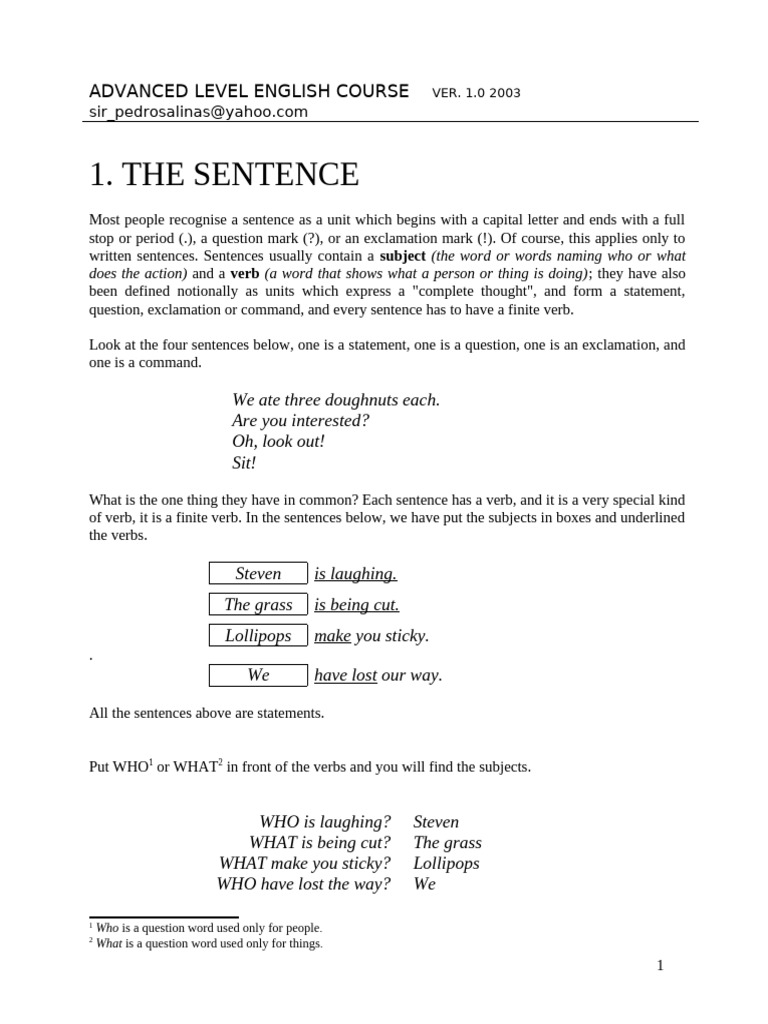 Course Language - English - Advanced Level Course | PDF | Verb ...