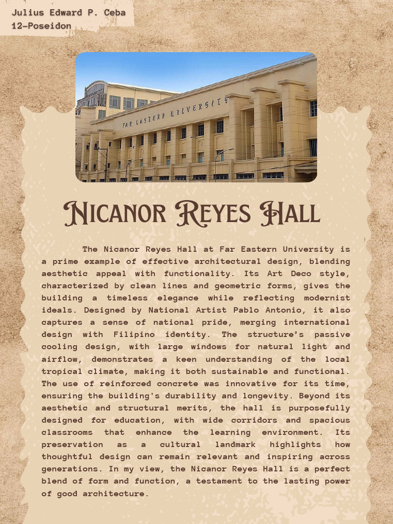 Nicanor Reyes Hall | PDF