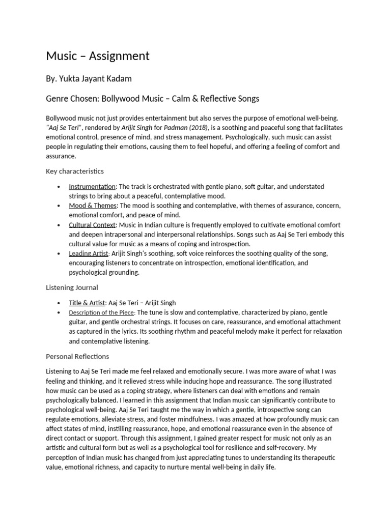 Music | PDF | Well Being | Mind