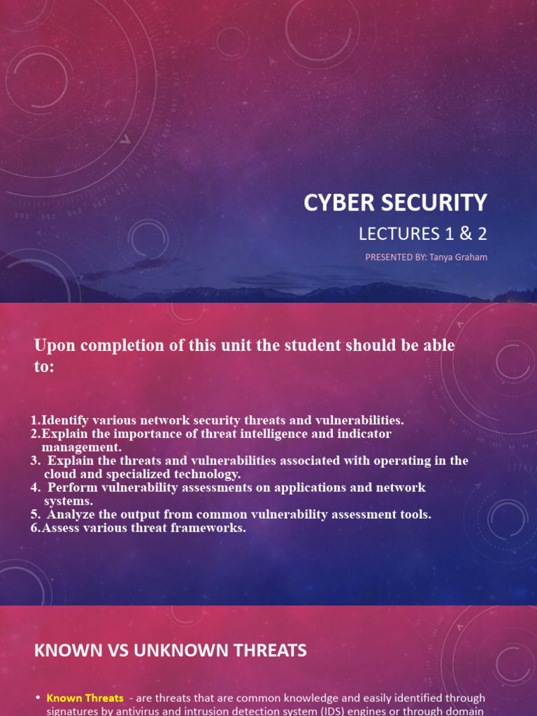 Cyber Security - Lecture 1 | PDF | Security | Computer Security