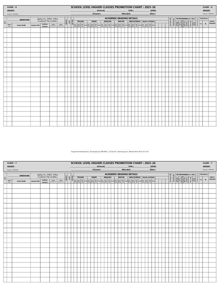 Promotion 2026 HighSchool Acqittance A3 Size | PDF